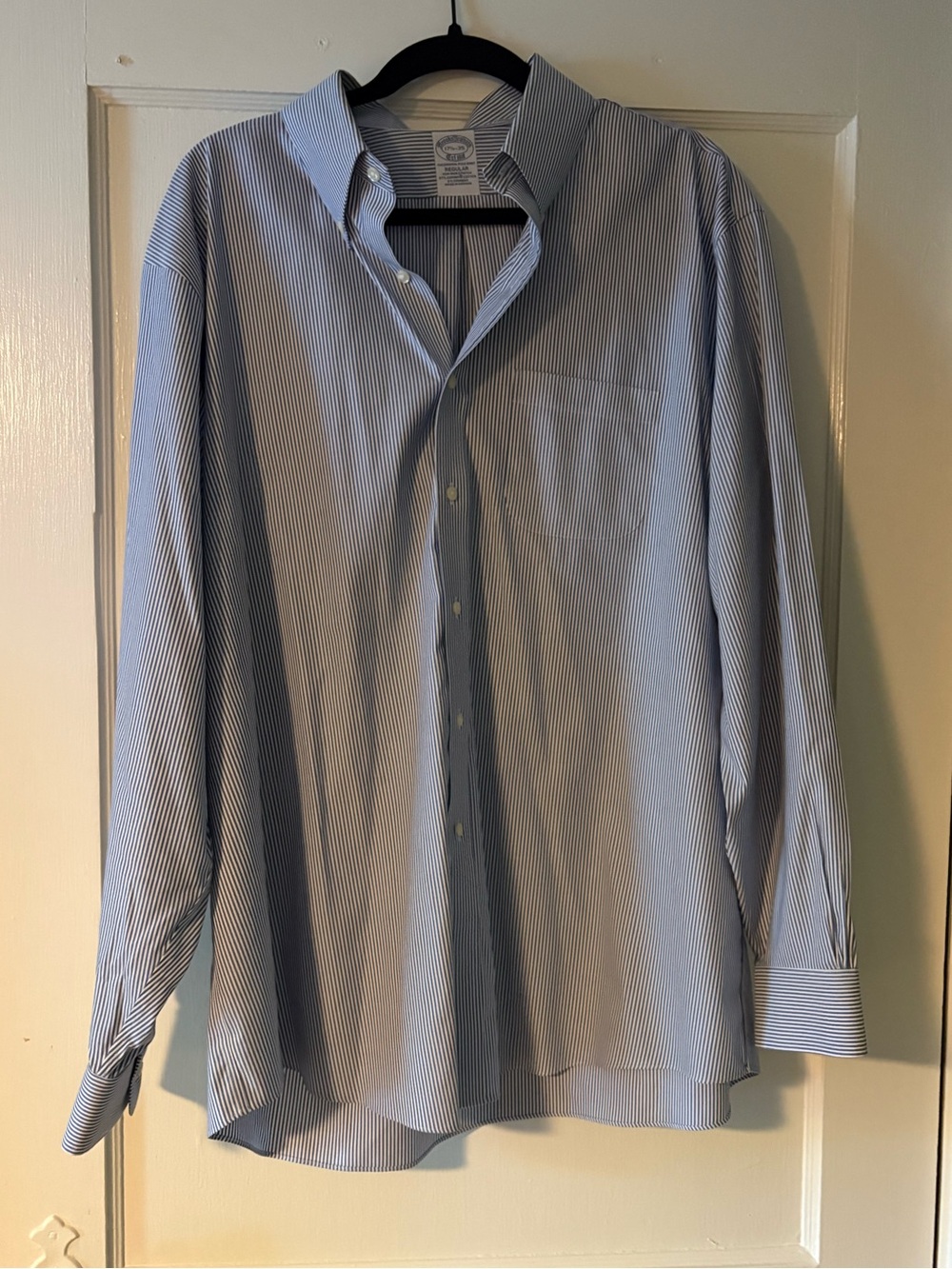 Brooks Brothers Blue and White Pinstripe Dress Shirt